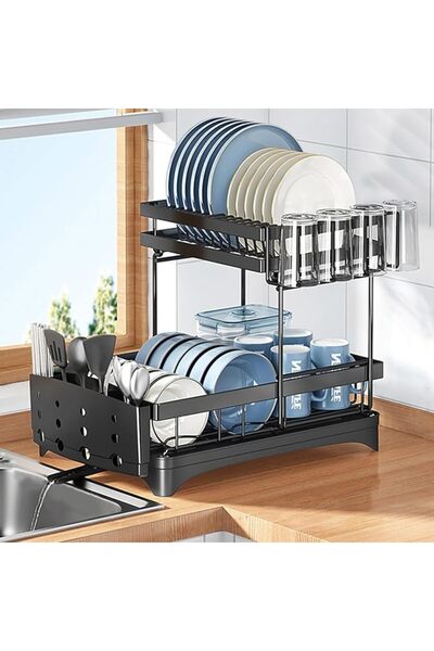 GENERAL Andanna Dish Drying Rack - Dish Racks for Kitchen Counter,2-Tier Dish...