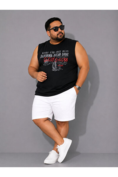 ANNEX Large Size Sleeveless Round Neck Printed Men's T-Shirt Undershirt