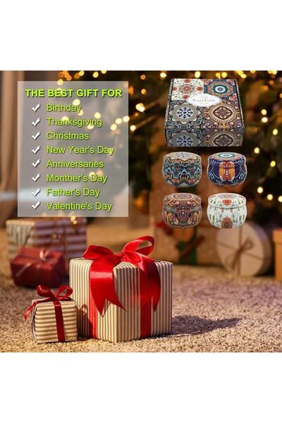 TERRIFI Scented Candles Home Gift Set, Aromatherapy Candle 4 Cans Made of 100...