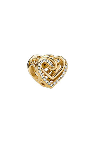 OEM Golden Heart Charm with Pavé Stones