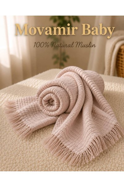 MOVAMIR BABY Movamir Baby 100% Cotton 4 Layer Muslin Baby Blanket 100X120