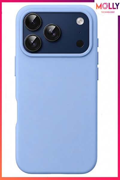 Molly iPhone 17 PRO MAX İçin Bebe Mavisi Liquid İçi Kadife Mat Silikon Kılıf