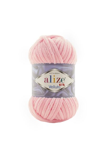 Alize 5 Pieces Velluto Velvet Hand Knitting Yarn 161 Powder - Şevval Tuhafiye