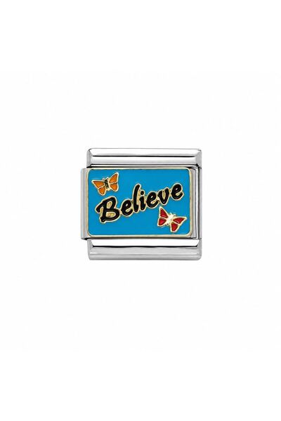 CM Jewelry Believe Written Italian Bracelet Charm