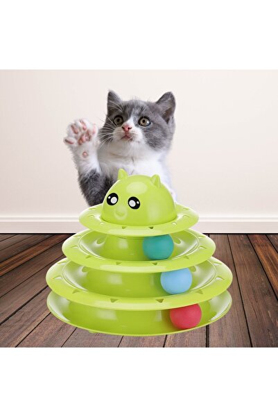 OSKA GLOBAL Tower of Tracks Fun Three-Tier Cat Toy Set Cat Game
