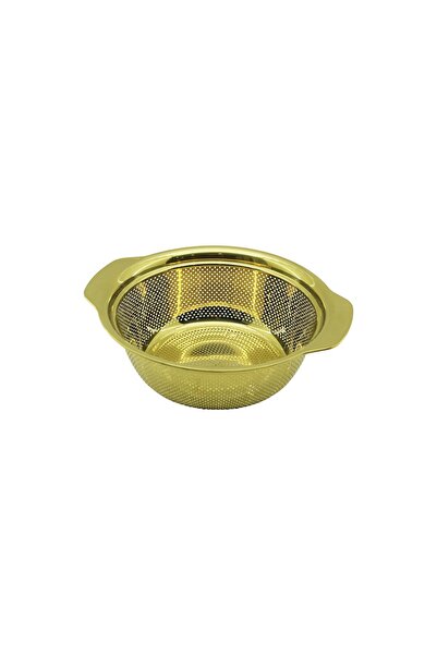 GeeS Global 23cm Gold Stainless Metal Basket Strainer with Handle (5492)