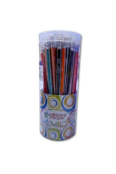 Tiptop Black Lead HB Hexagonal Wood School Pencils Storage Jar Box (Pack of 6...