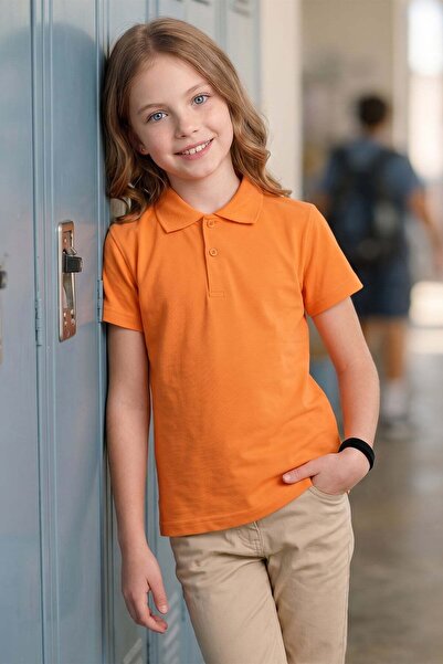 Fulla Moda Basic Polo Neck Unisex Kids T-Shirt