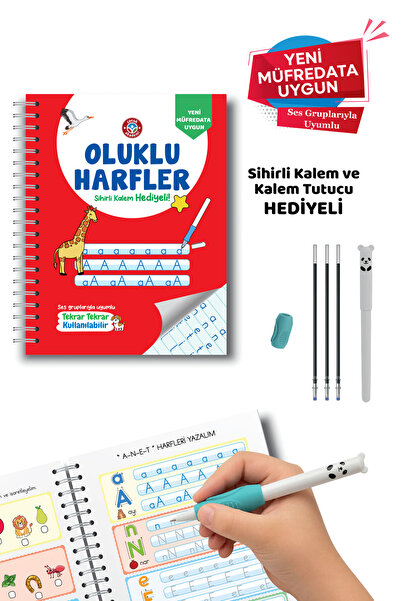 Çocuk Akademi Oluklu(Kabartmalı) Sihirli Uçan Kalemli Harfler Kitabı