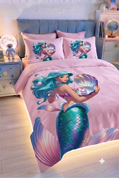 Elmas Dizayn 160X240 cm Young Girls Bedding Set Organic Cotton Satin Quenn Pr...