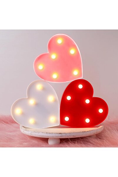 STARSTAR 3-Piece Valentine's Day LED Plastic Heart-Shaped Sign Lights, Batter...