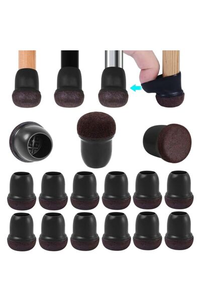 STARSTAR 24-piece set of chair leg covers (14-19 mm), with felt pads, furnitu...