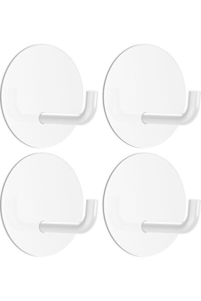 STARSTAR 4 - White round self - adhesive wall hooks - Waterproof hooks for ki...
