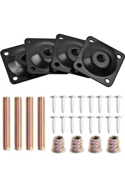 STARSTAR A set of 4 metal leg mounting plates with bolts and screws, M8 fixin...