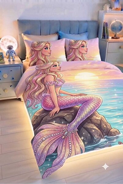 Elmas Dizayn 160X240 cm Young Girls Bedding Set Organic Cotton Satin Quenn Pr...