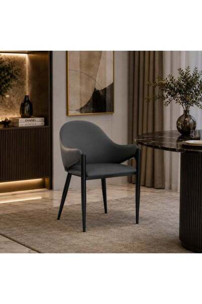 N.zone Modern Luxury Dining Chair Elegant Curved Design with Integrated Armre...