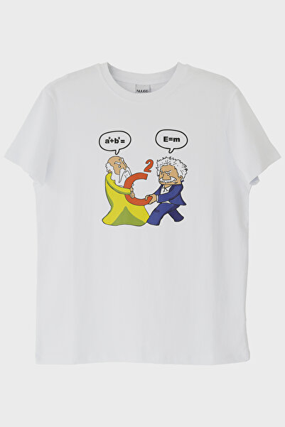 lofux Einstein Pythagoras White T-Shirt