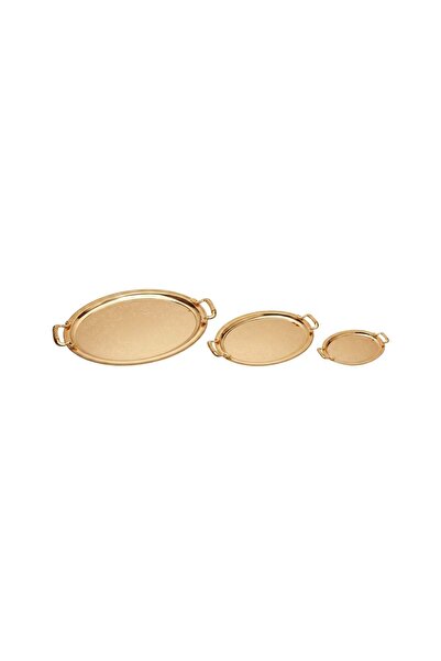 generel 3Pcs Stainless Steel Serving Tray Set Gold