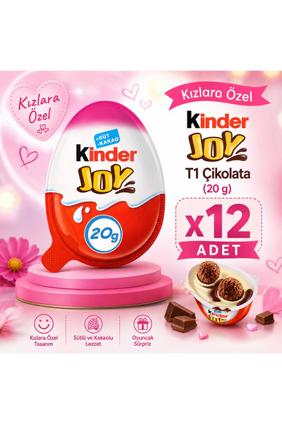 Kinder Kızlara Özel Joy T1 Çikolata (20 g) x12 Adet