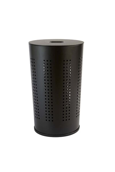 FİVE Coș de rufe, metal și lemn, 45L - Negru - Sticlă