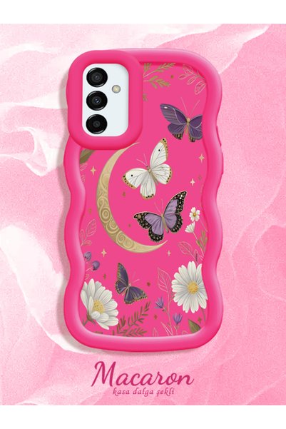 CHICASELUX Samsung Galaxy M23 Compatible Wavy Frame Moon Butterfly and Flower...