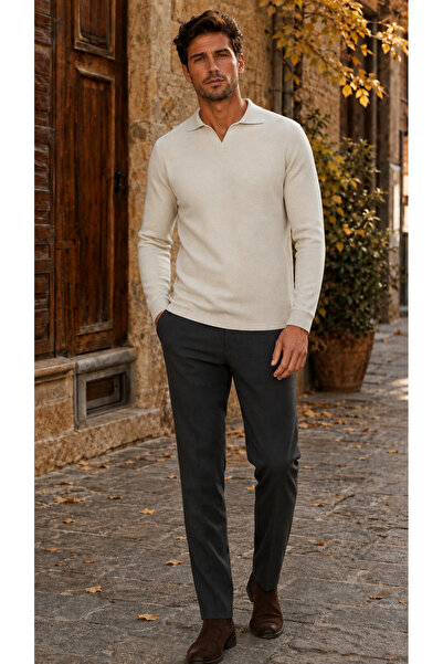 caddekombin Men's Business Cool Design Thessaloniki Fabric Polo V-Neck Sweats...