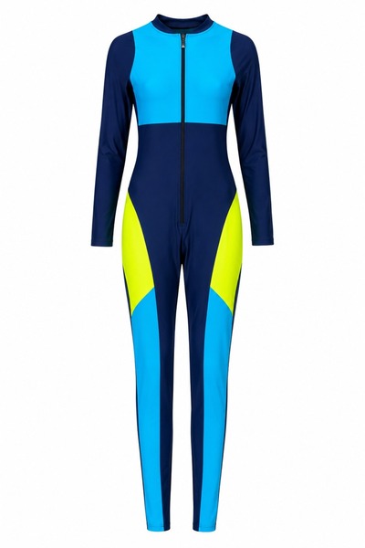FEATHERLAND Women’s One-Piece Full-Coverage Swimsuit with Long Sleeves, Full-...