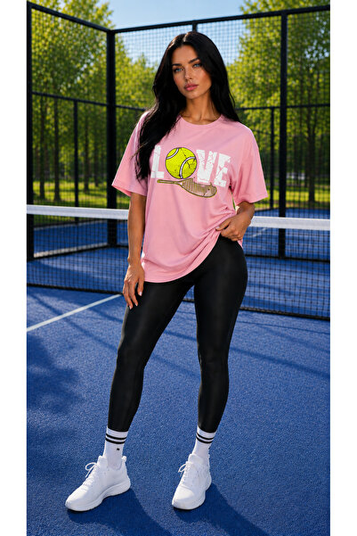 VODEXA Unisex Oversize Tennis Printed T-Shirt 100% Cotton Tennis Themed Comfo...