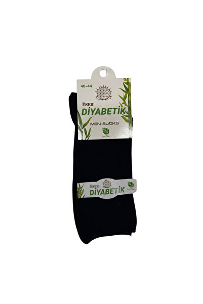Eser Çorap Unisex Bamboo Diabetic Socks Black 6-Pack (Black)