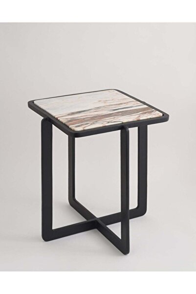Roots Furniture Marble Side Table-Black