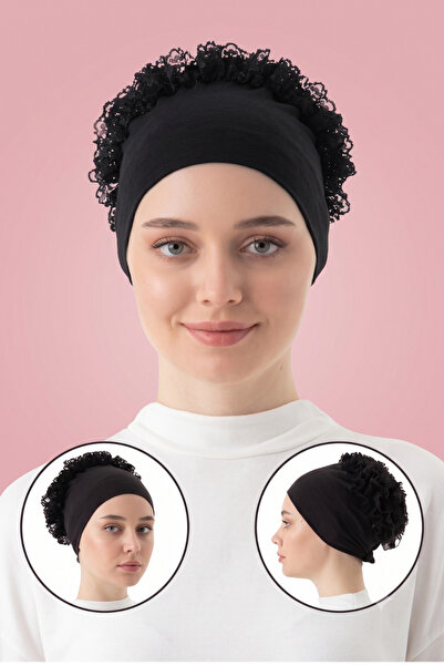 MyReal Seamless Ruffled Combed Cotton Bonnet - All-Day Comfort, Non-Slip Volu...