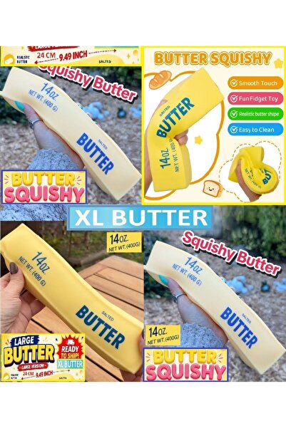 OYUNCAKSAHİLİ Butter Tereyağ XL BOY Squishy LARGE Rainbow 24cm Slow Rising Tereyağı 14Oz Sukuşi 400gr Yavaş Yükselir Viral Büyük Tereyağ Skuşi