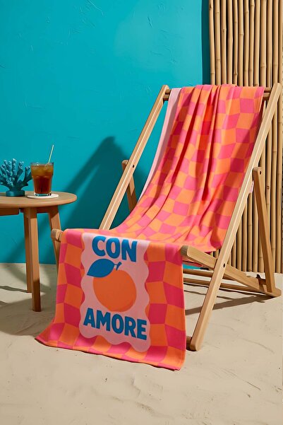 Rivaİstanbul Con Amore Checkered Beach Towel 70X150 cm