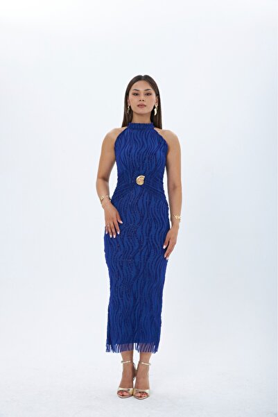 MY GRS Hakter Collar Belly Accessory Detail Flock Print Tulle