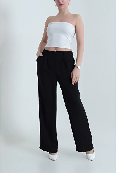 VıoShıne Women's High Waist Crepe Tencel Zipper Pocket Trousers