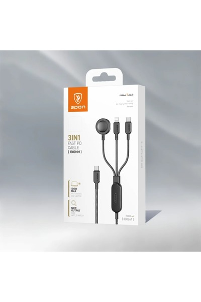 Generic Brand كابل شحن سريع 3 في 1 - USB-C، لايتنينج، ومايكرو USB (1.2 متر)