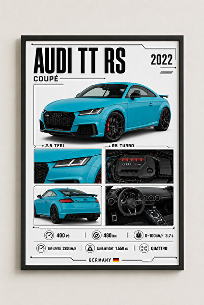 Miutic Print Studio Tablou decorativ auto Audi TT RS Coupé cu specificații te...