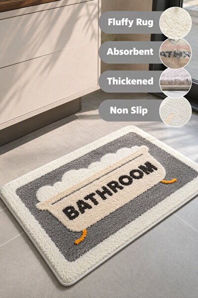Generic 1 Polyester Microfiber Non Slip Absorbent Bath Mat Rug Quick Dry Bath...