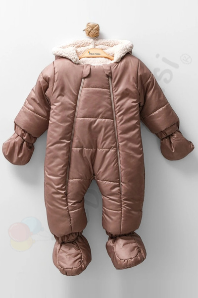 Bebek Vadisi YENİ İçi Peluş Kapüşonlu Patikli Eldivenli Kar Kışlık Çocuk Erke...