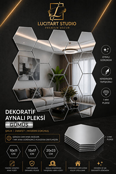 Arıkoğlu Reklam ve Yapı LucitART Aynalı Pleksi Petek Duvar Dekoru | Kendinden...