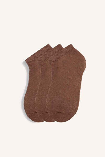 DeFacto Дамски комплект от 3 чифта памучни чорапи тип ботички I2944AXNS