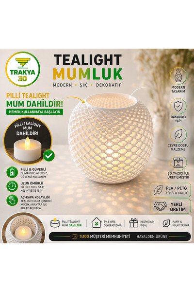 TEALİGHT DEKORATİF MUMLUK – Modern ve Şık Dekoratif Aydınlatma