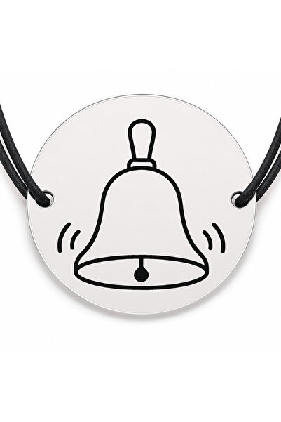 Simoshop Brățară argint 925 cu bănuț gravat clopoțel de școală, șnur negru re...