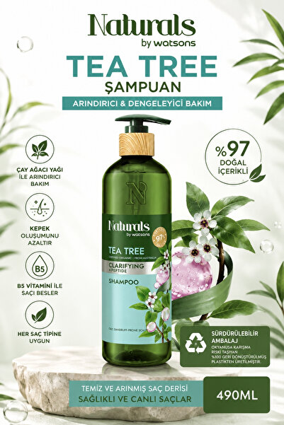 Naturals By Watsons Purifying & Anti-Dandruff: Tea Tree Shampoo 490 ml - Scal...