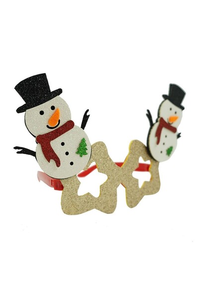 Rao Christmas Party Glasses, Star Shape with Snowman, Beige, Plastic and Poly...