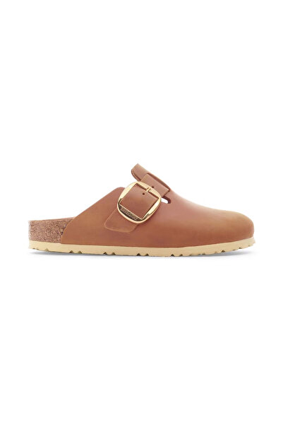 Birkenstock BOSTON BIG BUCKLE LEOI COGNAC Kadın Terlik 1030446 Juststep