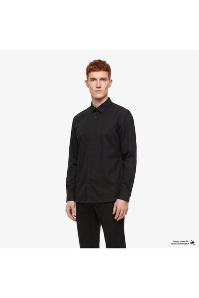 Lacoste Erkek Slim Fit Düğmeli Yaka Siyah Gömlek