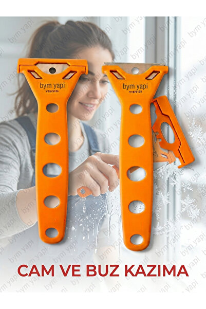 bym yapı Cam ve Buz Kazıma Plastik Sap, Dayanıklı ve Pratik Kullanım Metal Ji...