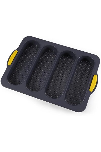 STARSTAR 4-Cavity Non-Stick Silicone Baguette Pan, Reusable Bread & Cake Baki...