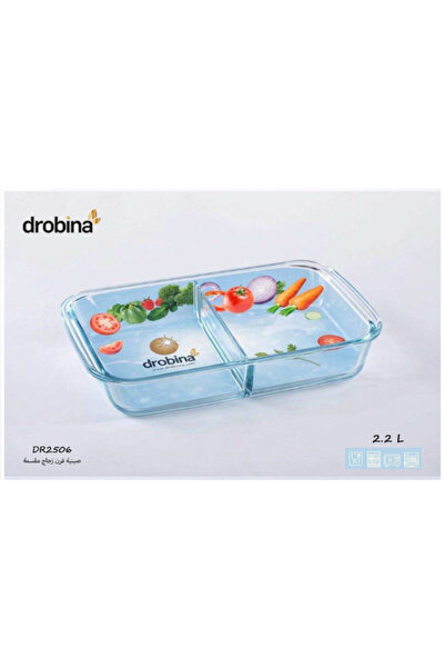 drobina صينية فرن بايركس زجاج المقاوم للحرارة من قطعة واحدة مقمسة 2.2 لتر من ...